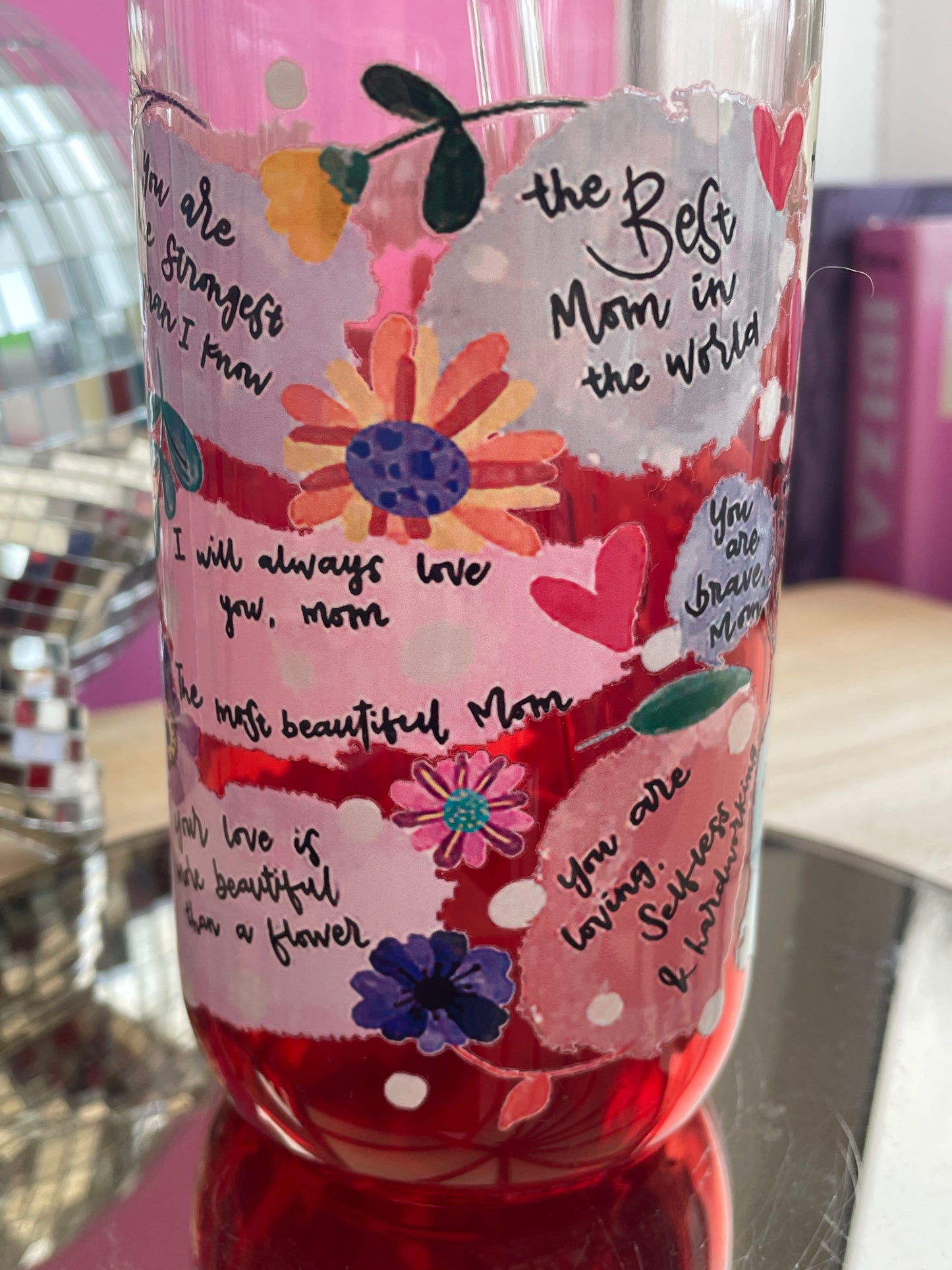 Best Mom Ever decorated glass mason jar