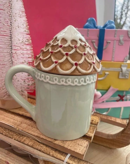 Gingerbread House Mug and Lid