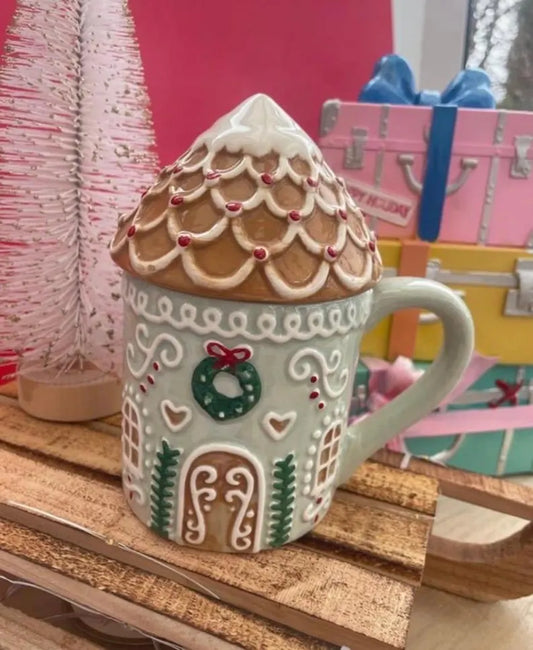 Gingerbread House Mug and Lid