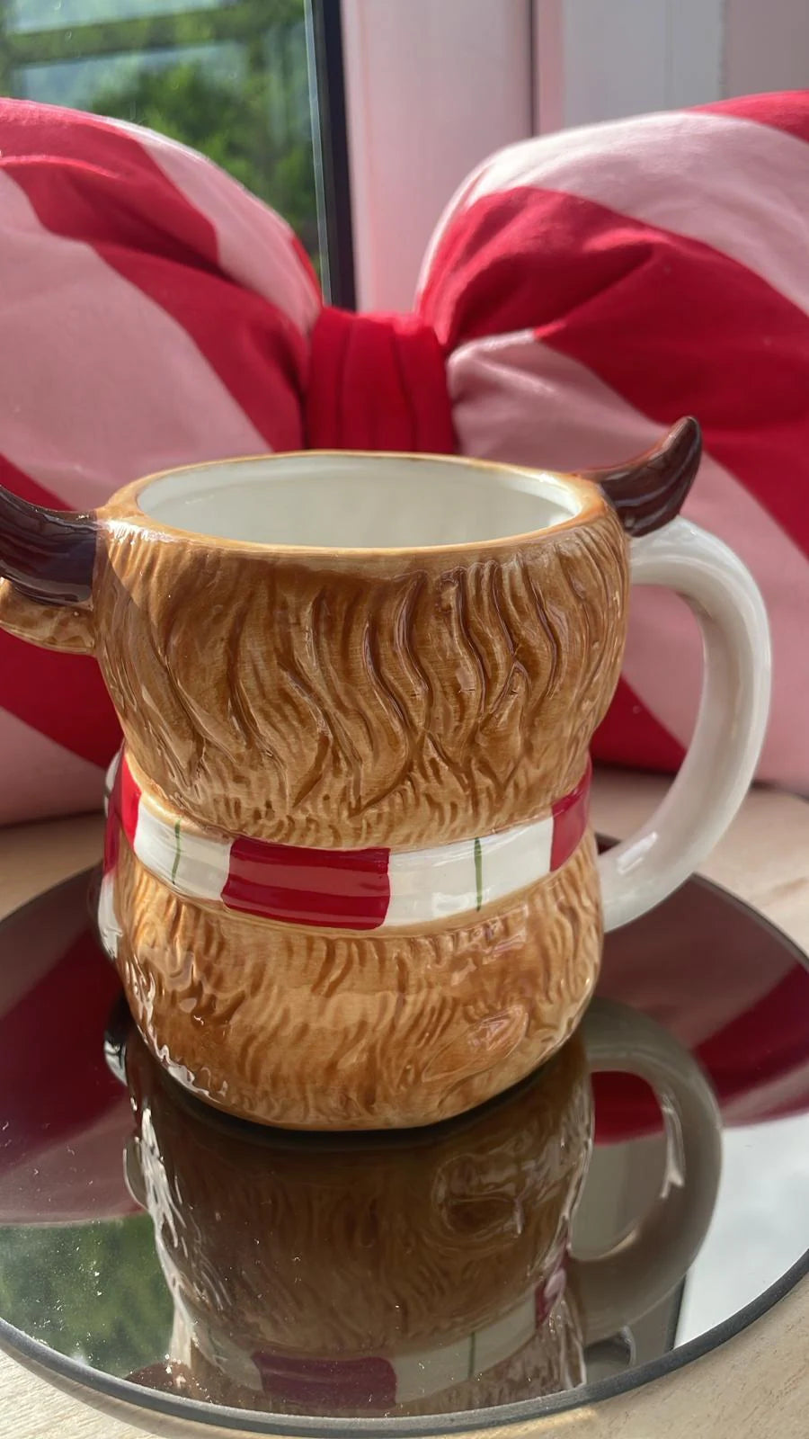Highland Cow Christmas Mug with Biscuit Pocket