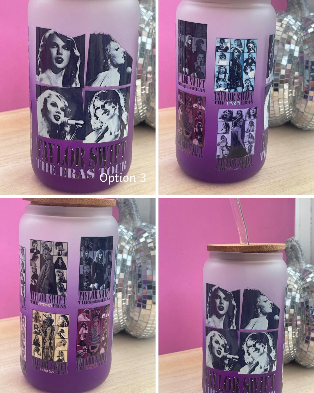 Taylor Swift Eras Tour Frosted Coloured Ice Coffee Glass
