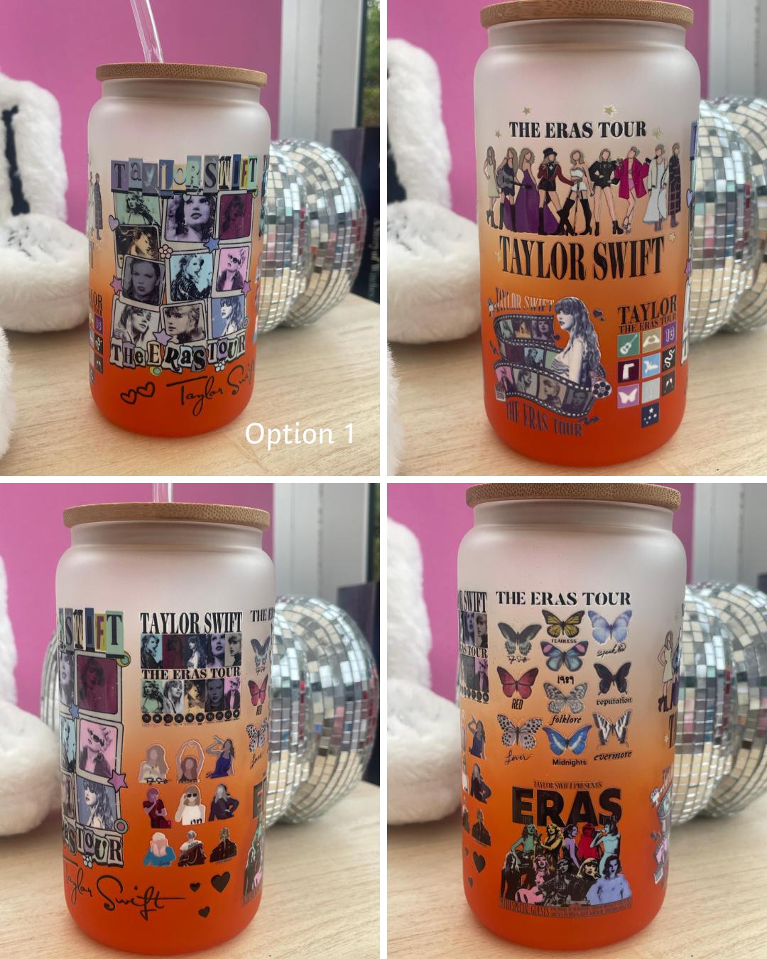 Taylor Swift Eras Tour Frosted Coloured Ice Coffee Glass