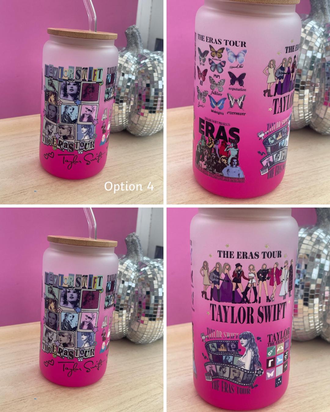 Taylor Swift Eras Tour Frosted Coloured Ice Coffee Glass