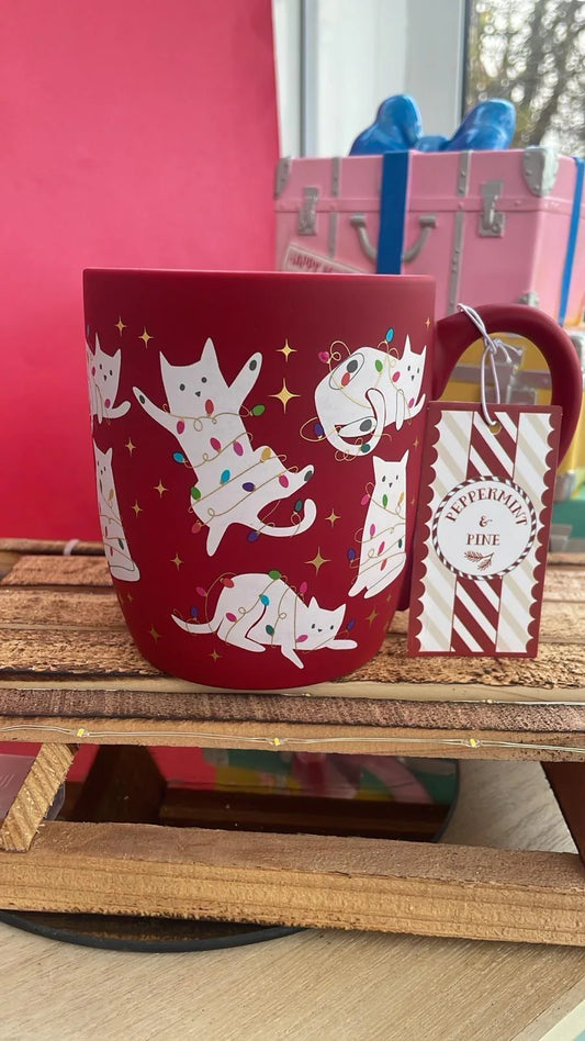 Cat in Fairy Lights Mug